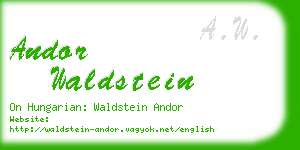 andor waldstein business card